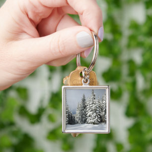 Ice & Snow Pine Woodland, Austria Key Ring