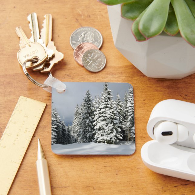 Ice & Snow | Pine Woodland, Austria Key Ring (Desk)