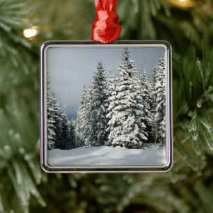 Ice & Snow Pine Woodland, Austria Metal Tree Decoration