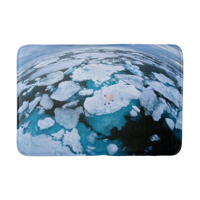 Ice & Snow | Polar Bear, Arctic Ocean, Svalbard Bath Mat (Front)