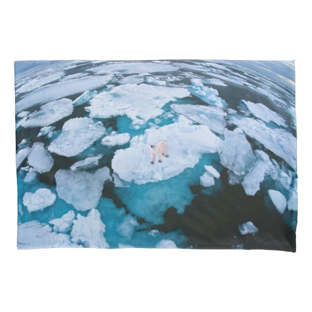Ice & Snow | Polar Bear, Arctic Ocean, Svalbard Pillowcase (Front)