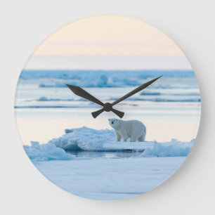Ice & Snow   Polar Bear Iceberg Norway Large Clock