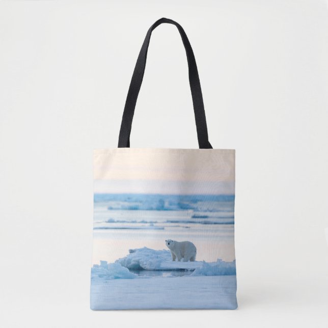 Ice & Snow | Polar Bear Iceberg Norway Tote Bag (Front)