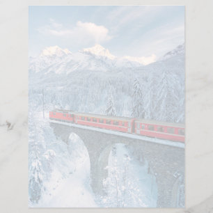 Ice & Snow   Red Bernina Express Train Switzerland