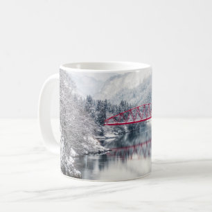 Ice & Snow   Red Bridge in Winter, Japan Coffee Mug