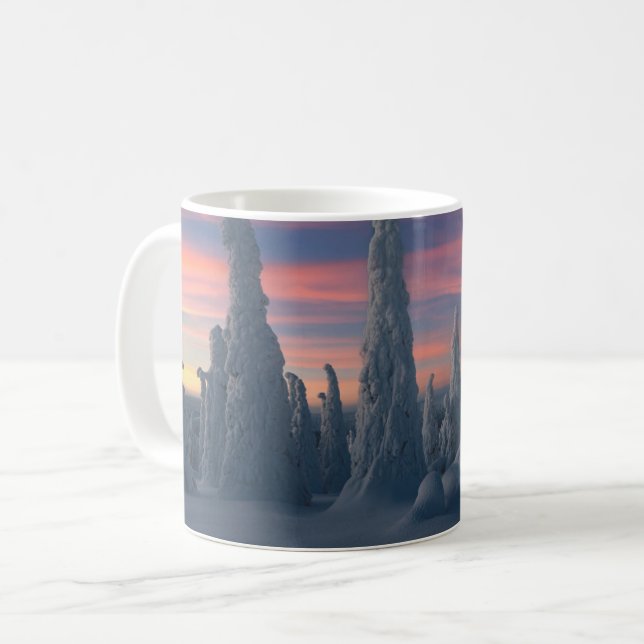 Ice & Snow | Snow Covered Trees, Lapland, Finland Coffee Mug (Front Left)