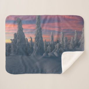Ice & Snow Snow Covered Trees, Lapland, Finland Sherpa Blanket