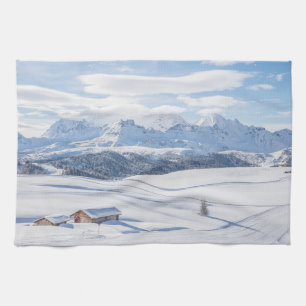 Ice & Snow   Snowscape European Alps, Italy Tea Towel
