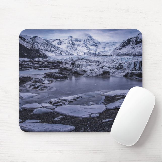 Ice & Snow | Sólheimajökull Glacier, Iceland Mouse Mat (With Mouse)