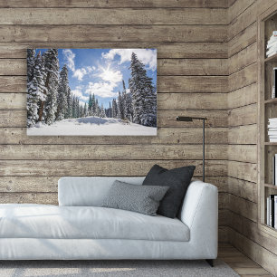 Ice & Snow   Sunrise Winter Snow Alberta, Canada Canvas Print