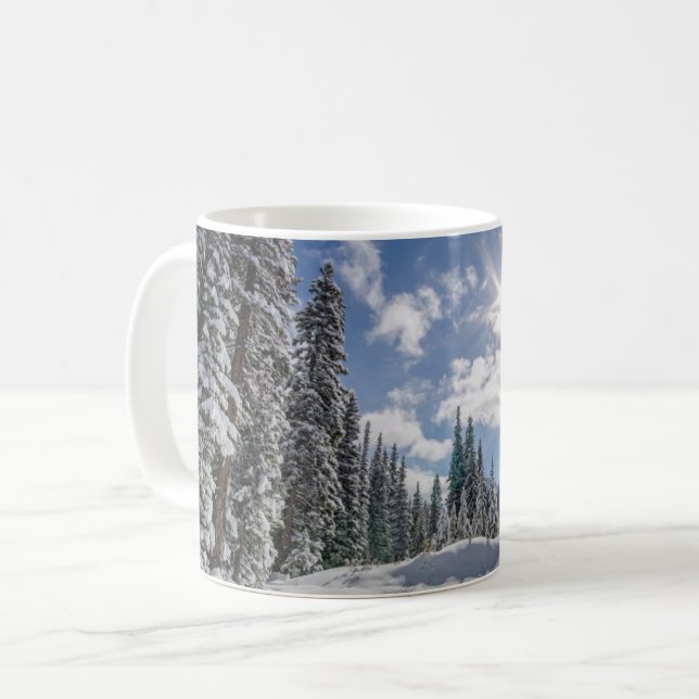 Ice & Snow | Sunrise Winter Snow Alberta, Canada Coffee Mug (Front Left)
