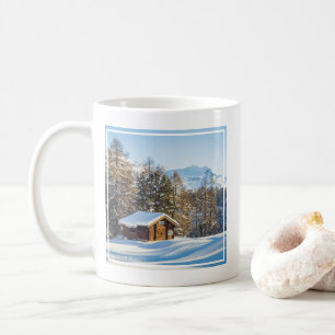 Ice & Snow Winter Log Cabin Swiss Alps Coffee Mug