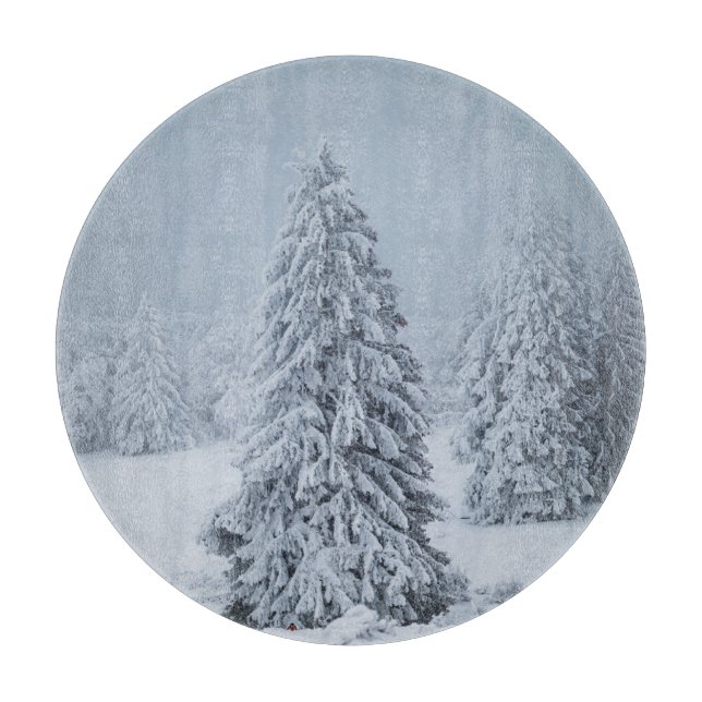 Ice & Snow | Woodland, Swiss Alps Cutting Board (Front)