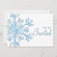 Ice Snowflake Winter Dinner Party Invitation 1