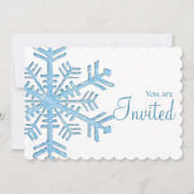 Ice Snowflake Winter Dinner Party Invitation 2