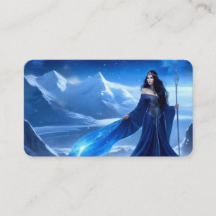Ice Sorceress of the Tundra Snowflake Bookmark Business Card