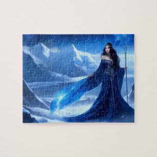 Ice Sorceress of the Tundra Snowflake Jigsaw Puzzle