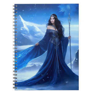 Ice Sorceress of the Tundra Snowflake Notebook