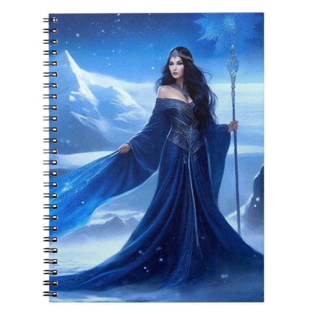 Ice Sorceress of the Tundra Snowflake Notebook (Front)