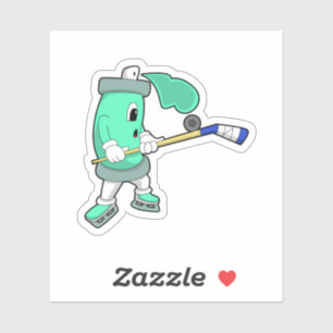 Ice spray at Ice hockey with Ice hockey stick