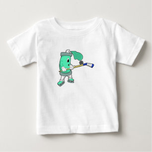 Ice spray at Ice hockey with Ice hockey stick Baby T-Shirt