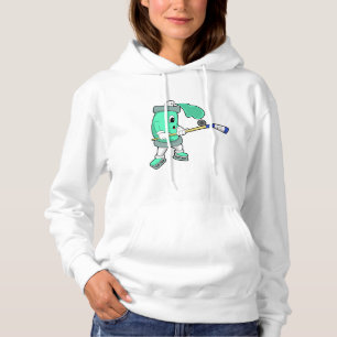 Ice spray at Ice hockey with Ice hockey stick Hoodie