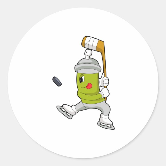 Ice spray Ice hockey Ice hockey stick Classic Round Sticker (Front)