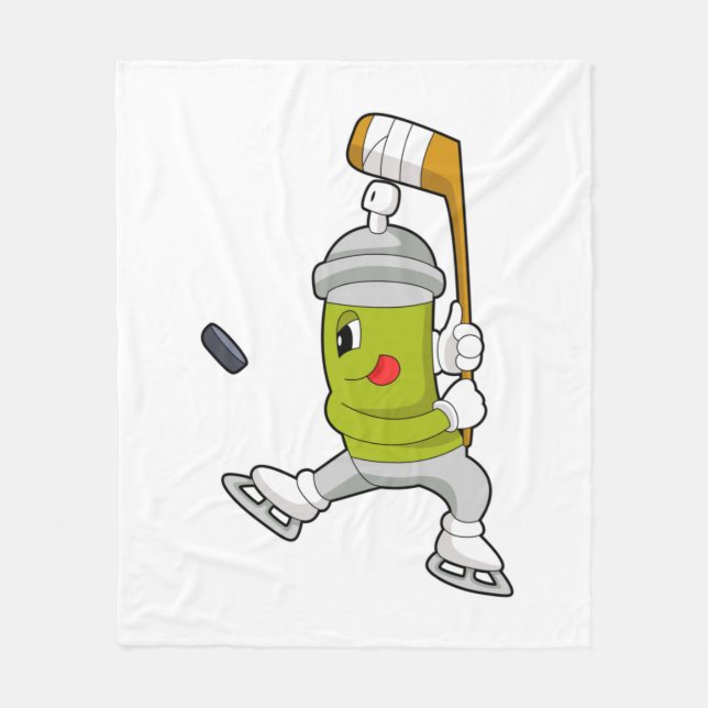Ice spray Ice hockey Ice hockey stick Fleece Blanket (Front)