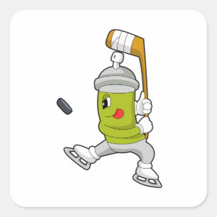 Ice spray Ice hockey Ice hockey stick Square Sticker