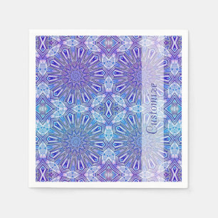 Ice Star Kaleidoscope Pattern Napkins