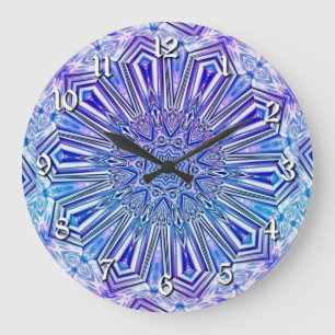 Ice Star Kaleidoscope Pattern Wall Clock