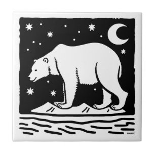 Ice Surfing Polar Bear Tile