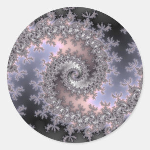 Ice Swirl - Fractal Classic Round Sticker