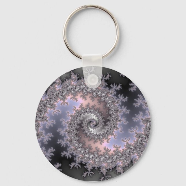 Ice Swirl - Fractal Key Ring (Front)