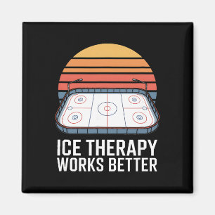 Ice Therapy Works Better Hockey Rink Retro  Magnet