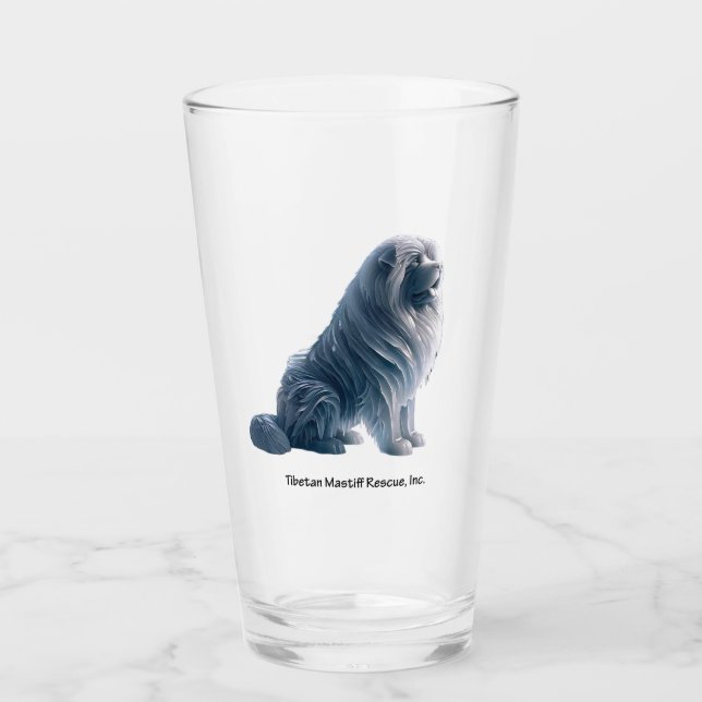 Ice Tibetan Mastiff Glass (Front)
