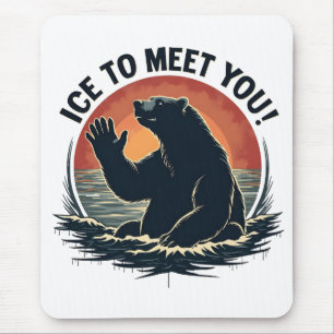 Ice To Meet You Polar Bear Christmas Gift  Mouse Mat