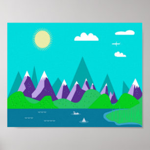 Ice top mountains poster