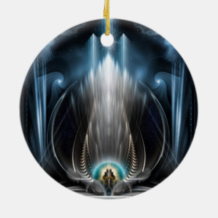 Ice Vision Of The Imperial View Digital Art Ceramic Tree Decoration