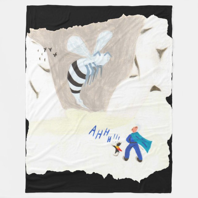 Ice Wasp Mountain Fleece Blanket (Front)