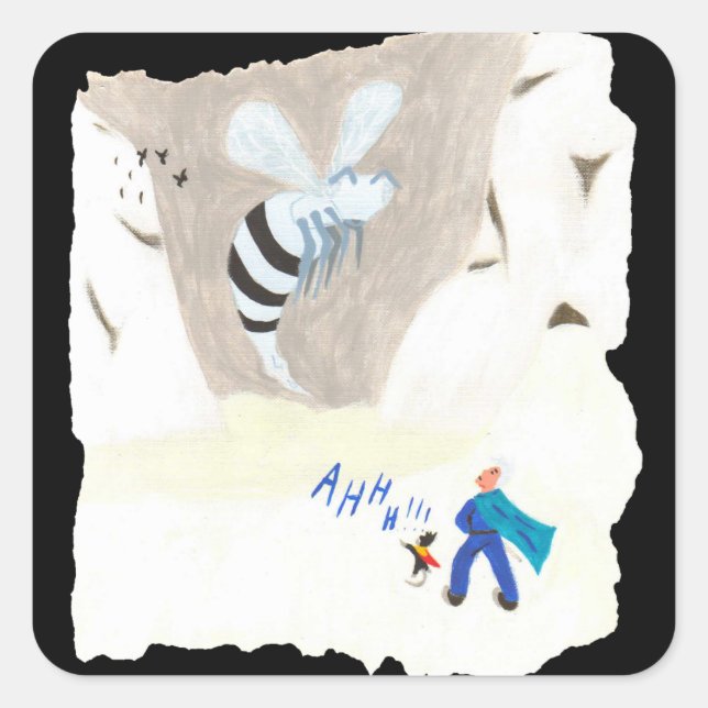 Ice Wasp Mountain Square Sticker (Front)