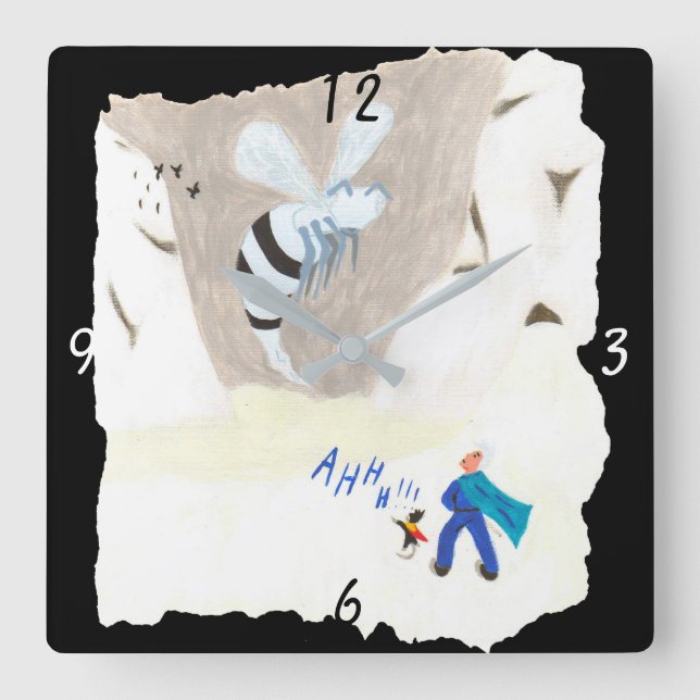 Ice Wasp Mountain Square Wall Clock (Front)