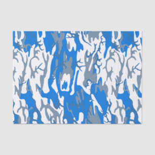 Ice Water Blue Camo Tissue Paper
