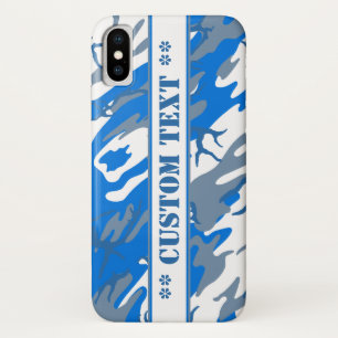 Ice Water Blue Camo w/ Custom Text iPhone X Case