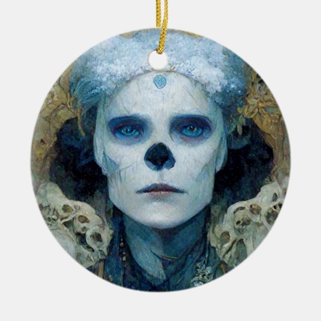 Ice Witch 3 Fantasy Sci-Fi Ceramic Tree Decoration (Front)