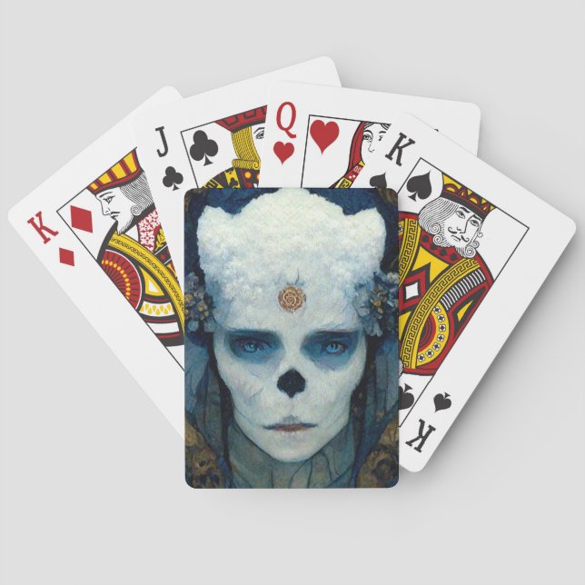 Ice Witch Fantasy Sci-Fi Art Playing Cards (Back)