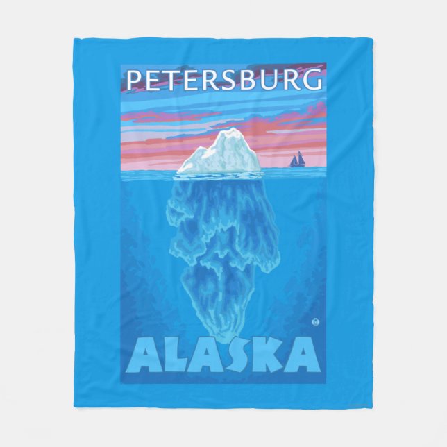 Iceberg Cross-Section - Petersburg, Alaska Fleece Blanket (Front)