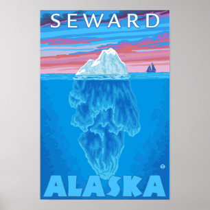 Iceberg Cross-Section - Seward, Alaska Poster