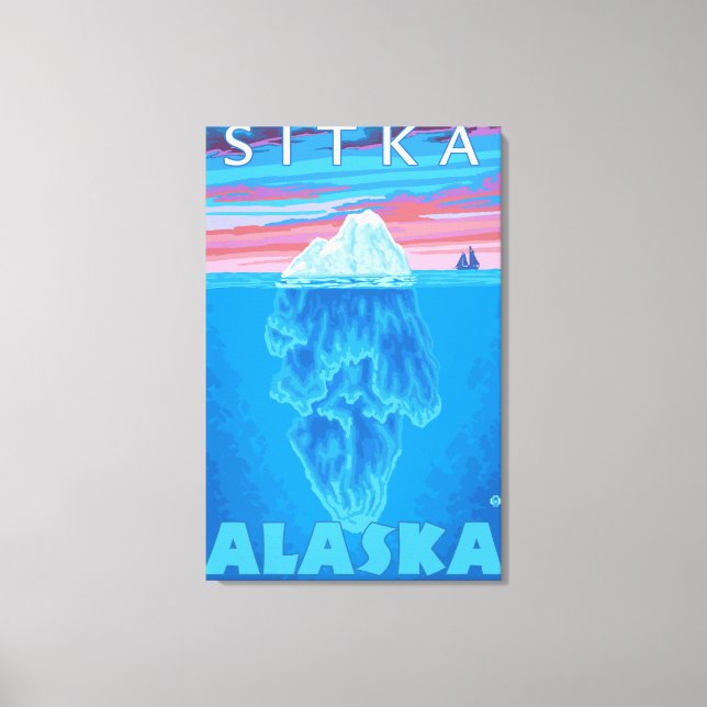 Iceberg Cross-Section - Sitka, Alaska Canvas Print (Front)