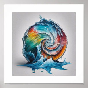 Iceberg Nautilus Shell Poster